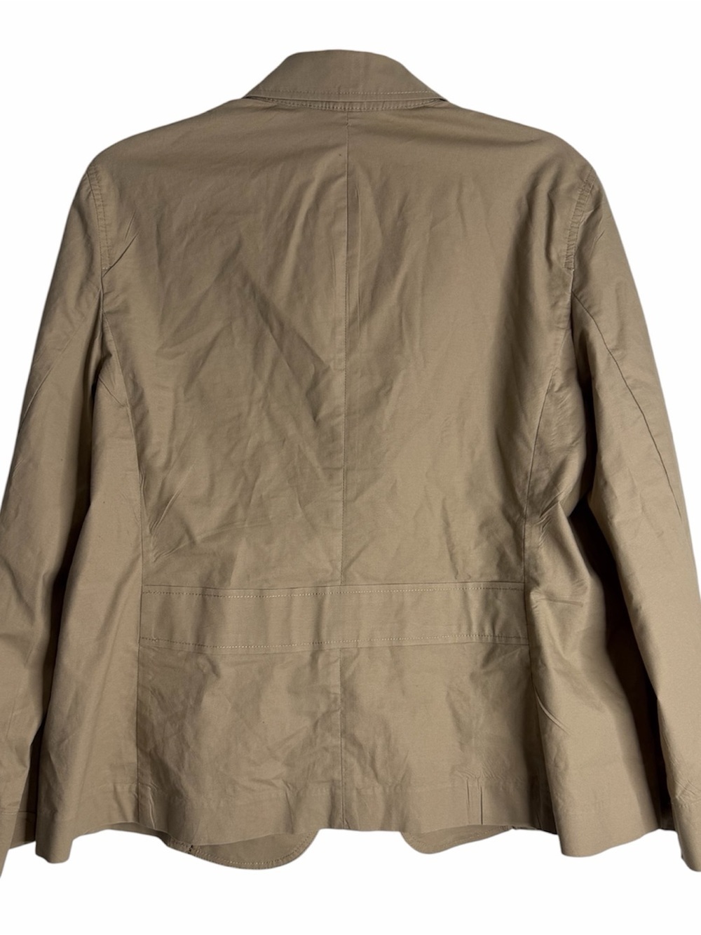 Talbots Women’s Light Beige Cotton Jacket Safari, Breathable, Minimalist - Picture 4 of 10